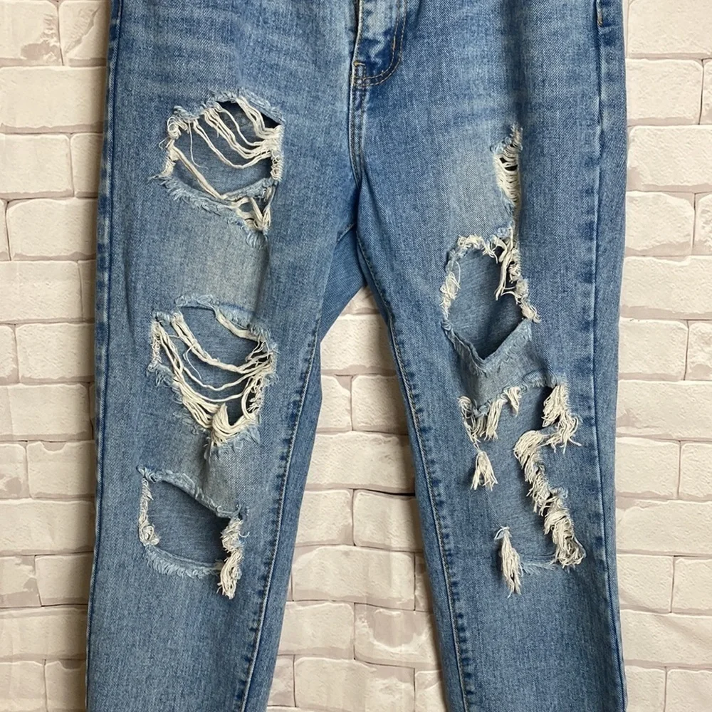 Momokrom Distressed Jeans - Raw Hem - Size 10 see measurements